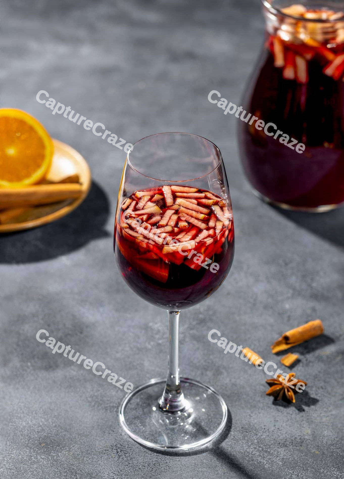 Sangria in a wine glass